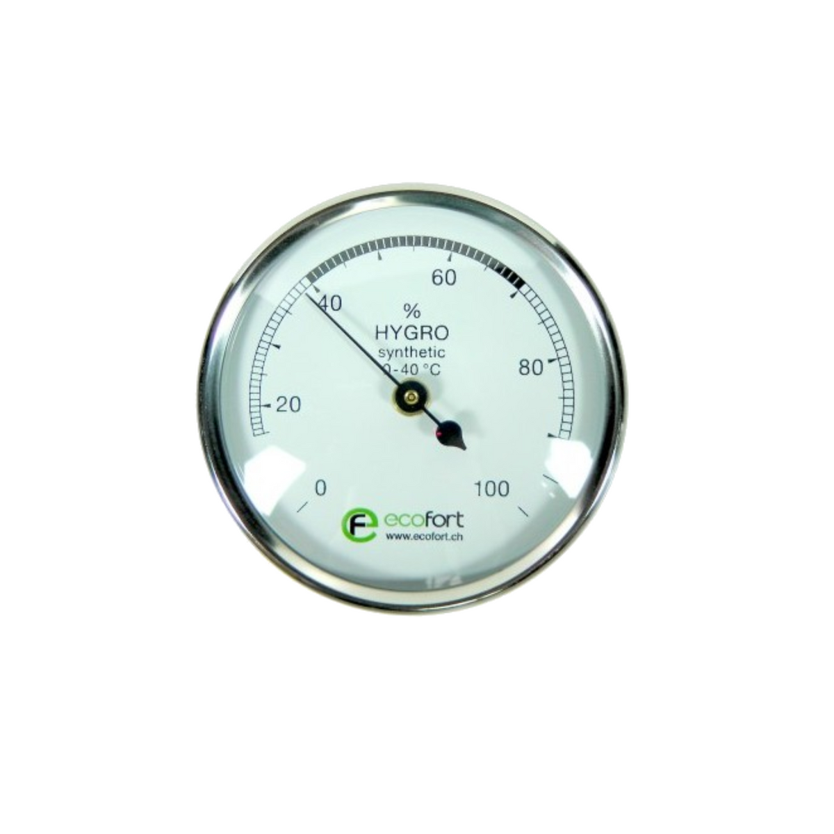 ecoQ Hygrometer 150 CR zur präzisen Messung der Innenfeuchtigkeit von 0 bis 100 % r.F. in Wandmontage.
