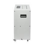 ecodry Neptun in Light Grey in der Frontansicht. Mobiler Luftentfeuchter für trockene Räume und effiziente Wäschetrocknung.