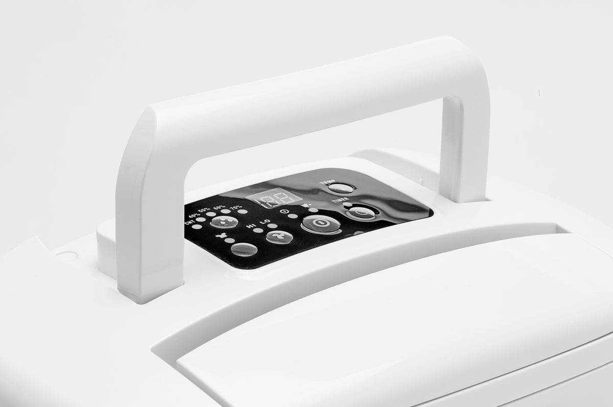 ecoQ DryAir 20L Luftentfeuchter mit Hygrostat, 20 l/24h Entfeuchtungsleistung für Räume bis 50 m².
