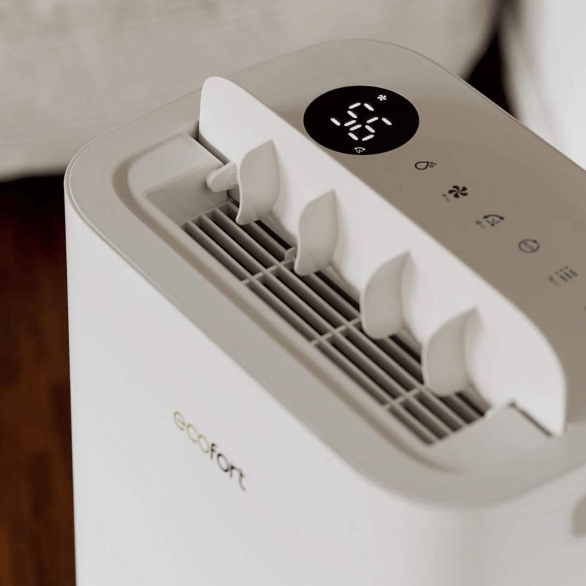 ecoQ DryAir 20L Complete Luftentfeuchter mit Wi-Fi Steuerung und 2 Ventilationsstufen für bis zu 50 m² Räume.