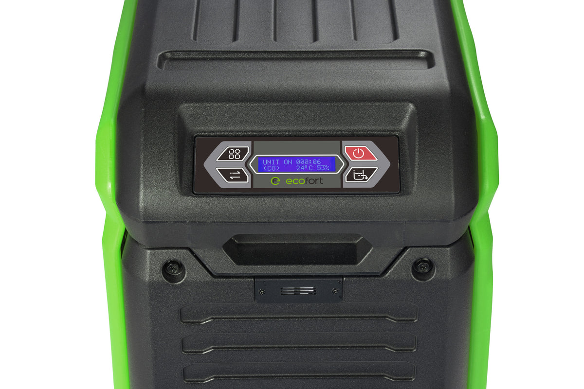 ecodry Pro 55C Luftentfeuchter mit Hygrostat, integrierter Pumpe und automatischem Modus.