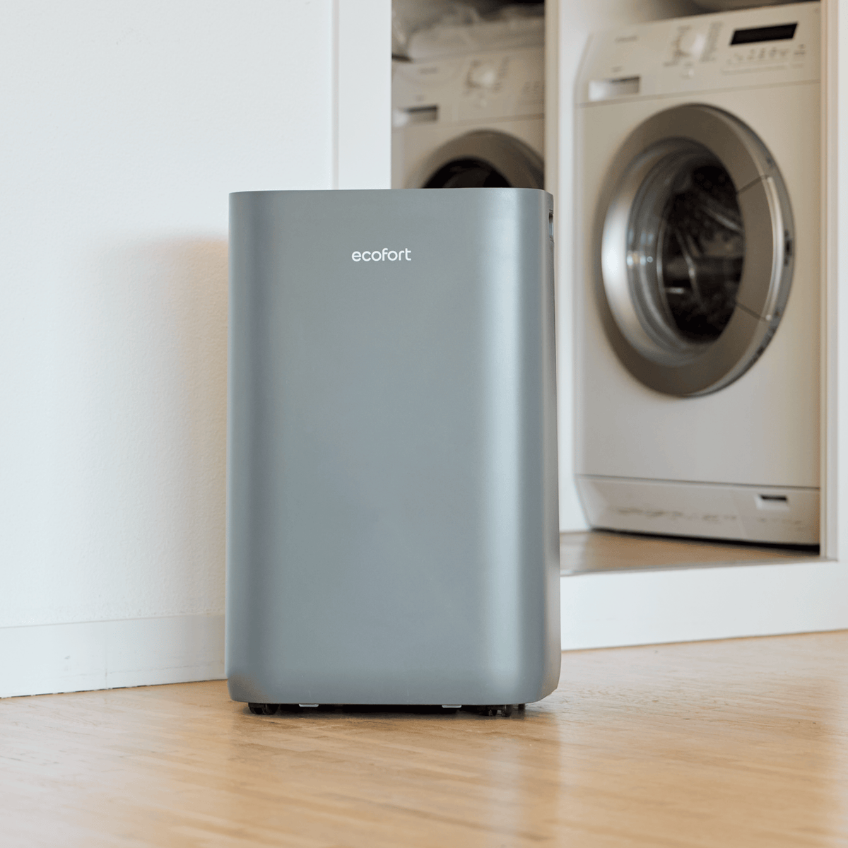 ecoQ DryAir 20L Energy Saver – Cool Gray, starker und leiser Raumentfeuchter mit wenig Stromverbrauch, TCS Testsieger, 50 m²