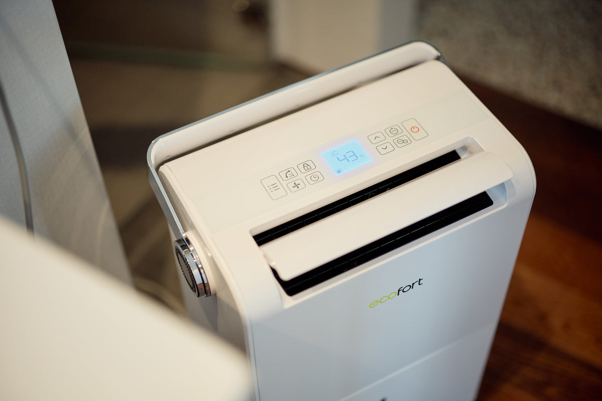 ecoQ DryAir 35L ES Luftentfeuchter – Ansicht von oben mit Display