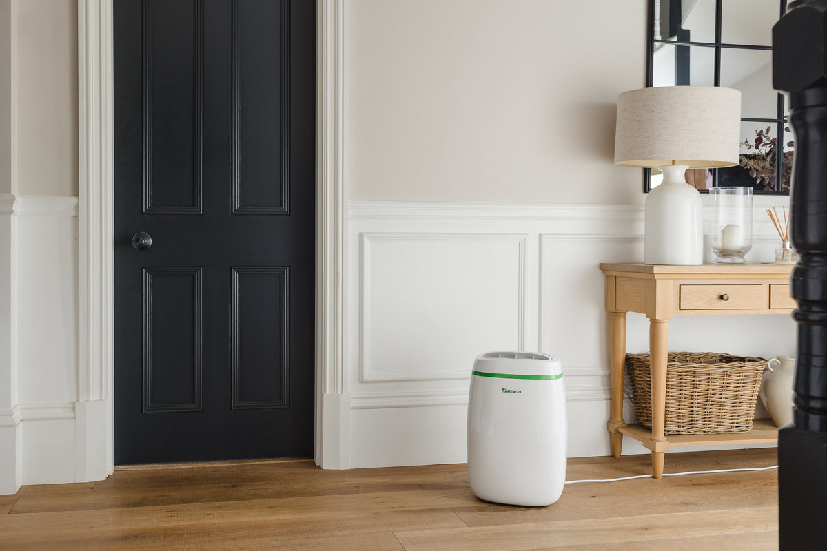 Meaco 12L Low Energy Entfeuchter mit HEPA-Filter und einfache Bedienung für gesundes Raumklima.