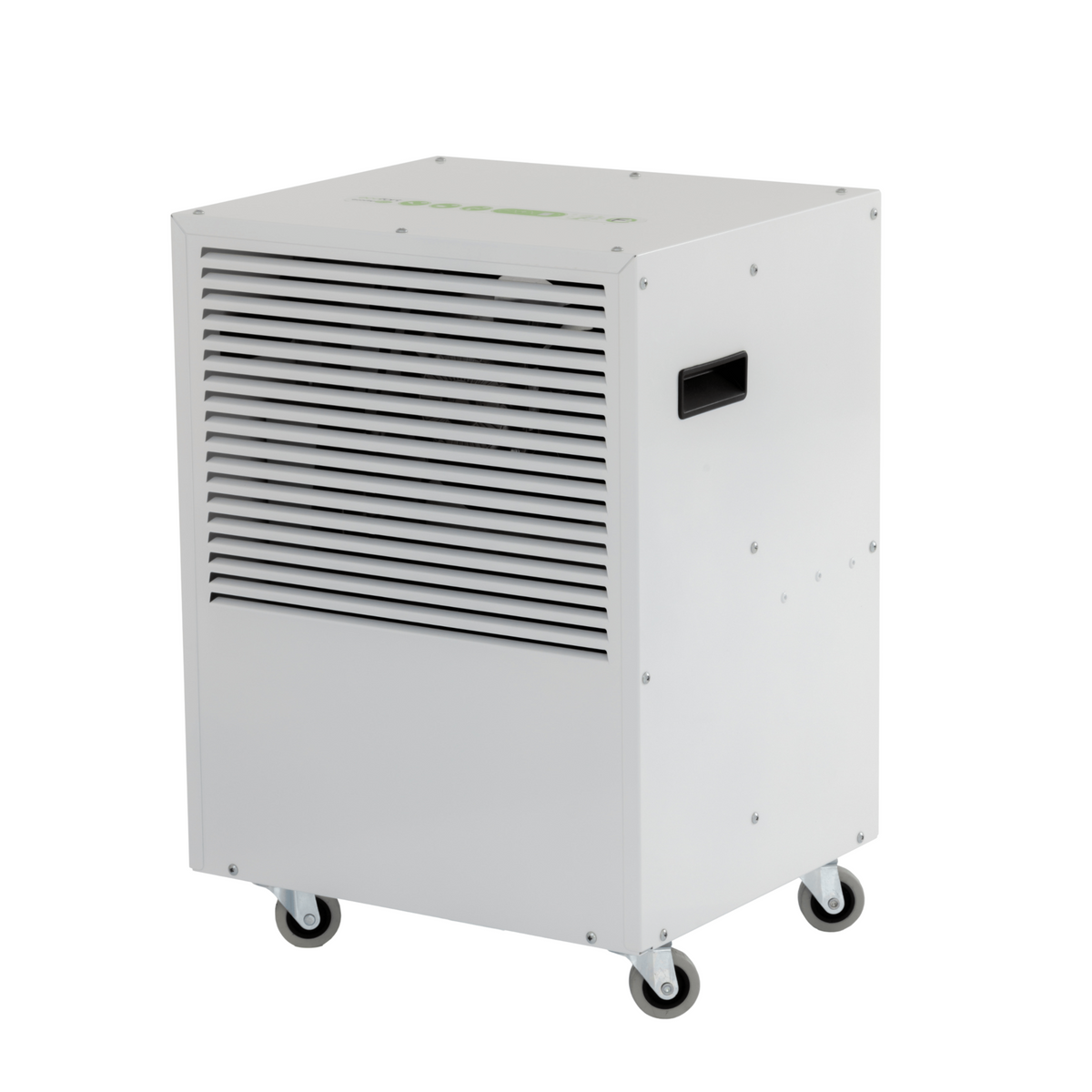 ecodry 425 - Limited White Luftentfeuchter mit 4 stabilen Lenkrollen und automatischer Abtauvorrichtung.