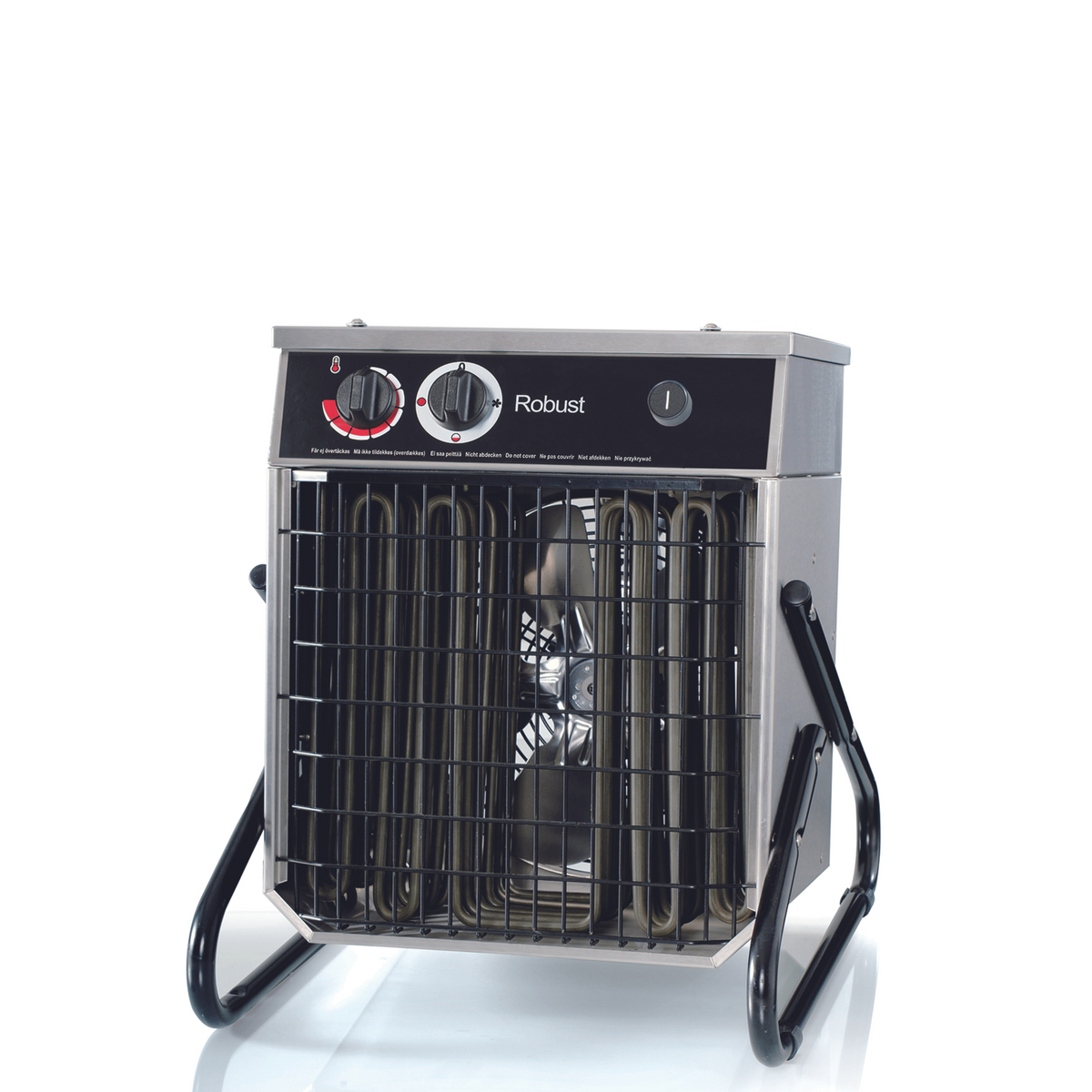 Veab Robust F Heizlüfter für feuergefährdete Umgebung mit 2kW Heizleistung und Wandmontage.