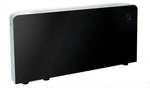 Meaco PowerDry Luftentfeuchter in elegantem Schwarz mit Glasfront und Wandmontage, Leistung 53 Liter.